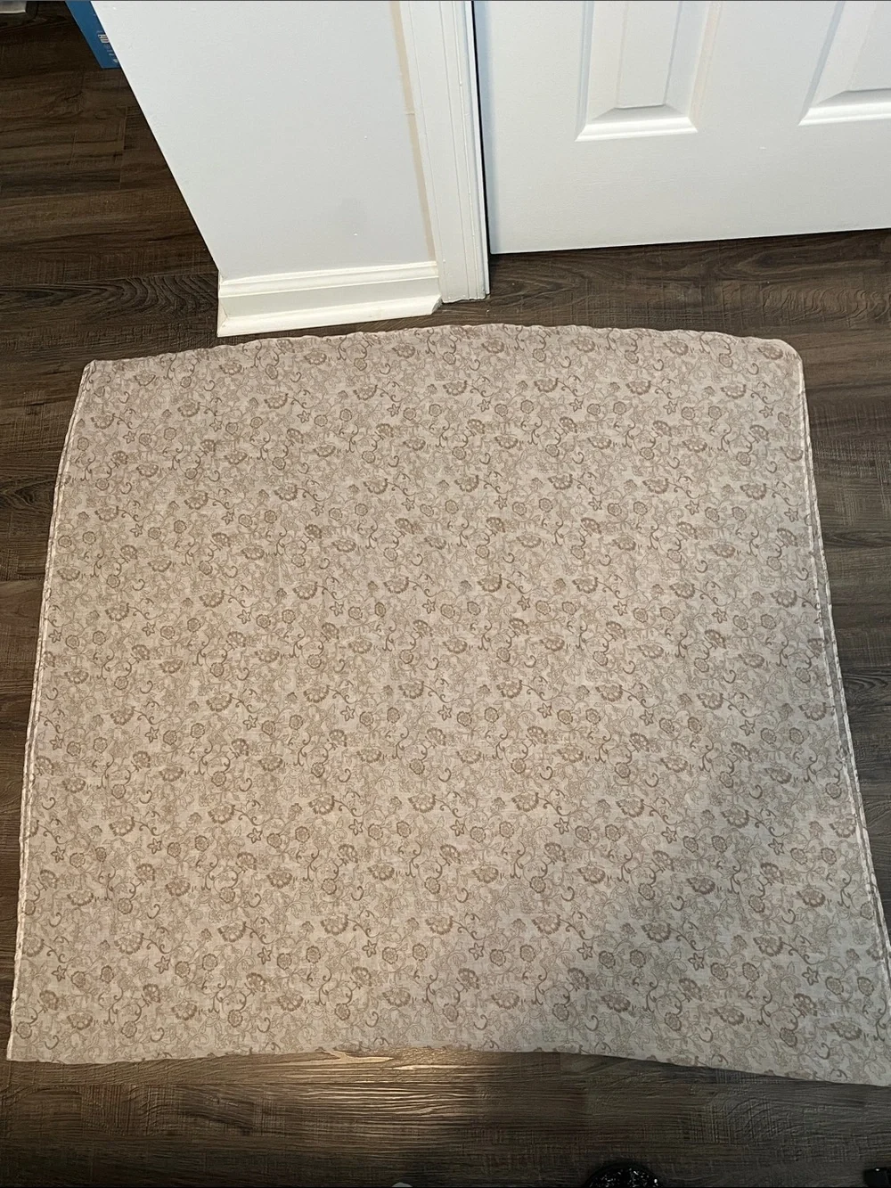 NWOT Large Square Cream Patterned Infinity Scarf